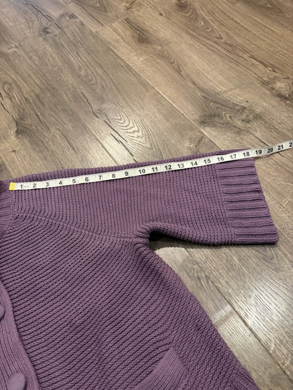 J. JILL Purple Boxy Fit 1/2 Sleeve Button Up Chunky Knit Cardigan L Cottagecore - Picture 12 of 12